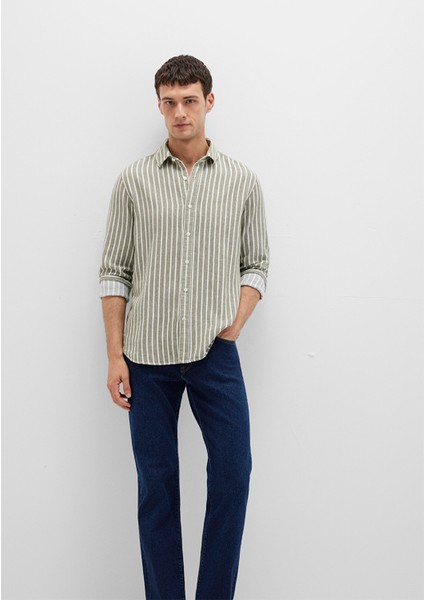 Çizgili Yeşil Gömlek 0211698-91114