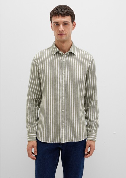 Çizgili Yeşil Gömlek 0211698-91114