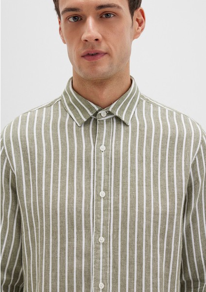 Çizgili Yeşil Gömlek 0211698-91114