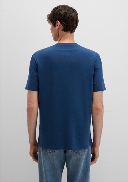 MJ Logo Baskılı Mavi Tişört 0612839-89287