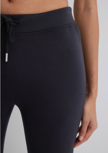 Ispanyol Paça Siyah Interlok Eşofman Altı 1011077-900