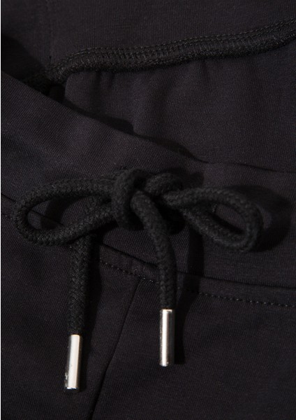 Ispanyol Paça Siyah Interlok Eşofman Altı 1011077-900