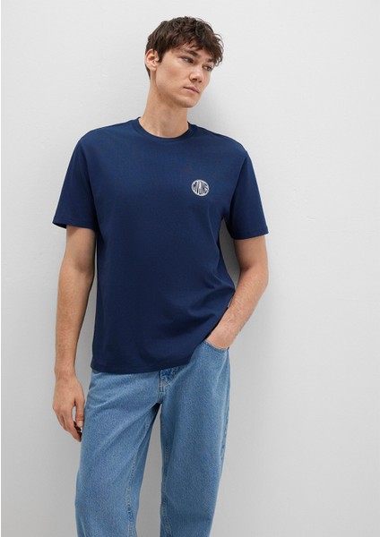 Mavi Logo Baskılı Lacivert Tişört 0613014-70497