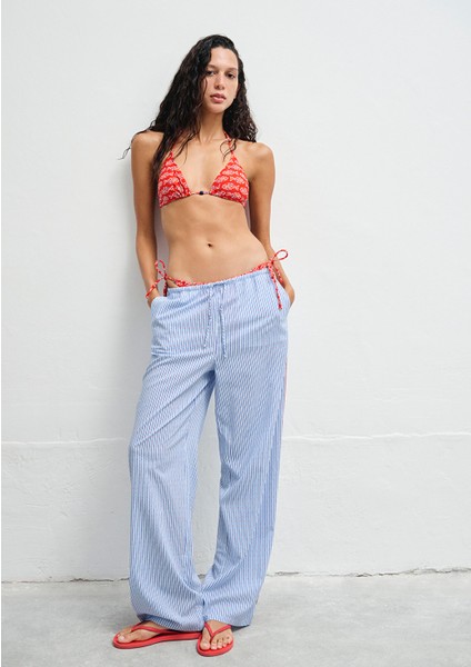 Balık Desenli Kırmızı Bikini Üstü 1913627-10076