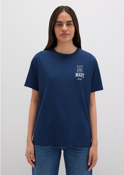 Mavi Logo Baskılı Lacivert Tişört 1613467-70488
