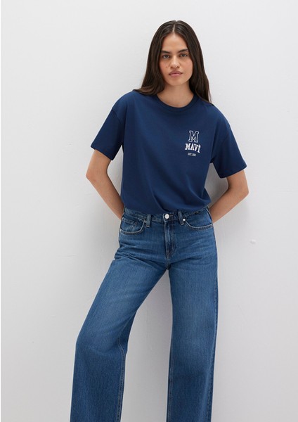 Mavi Logo Nakışlı Lacivert Tişört 1613467-70488