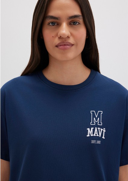 Mavi Logo Nakışlı Lacivert Tişört 1613467-70488