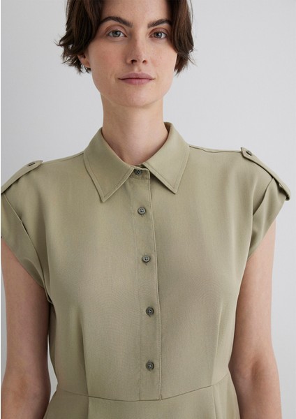 Yeşil Gömlek Elbise 1310758-86749