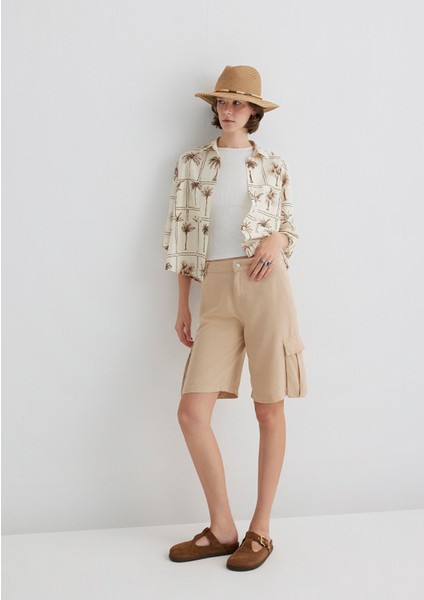 Bej Kargo Şort 1410233-87119