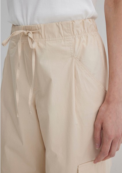 Beli Bağcıklı Ekru Kargo Pantolon 1011078-70003