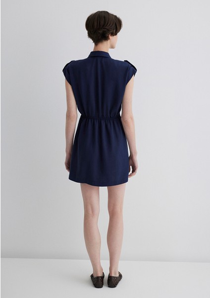 Lacivert Gömlek Elbise 1310758-70492