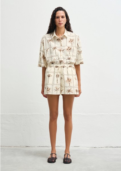 Palmiye Baskılı Şort 1410232-91116