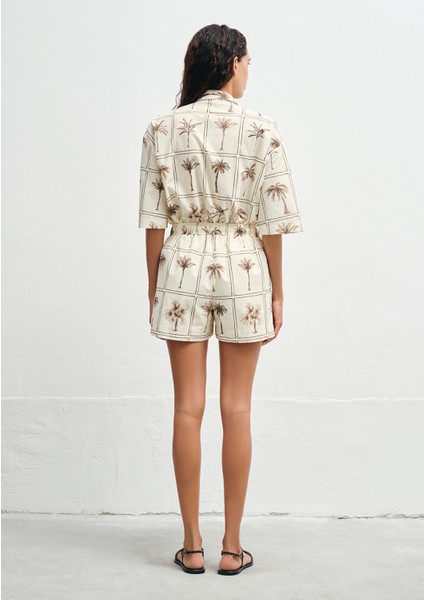 Palmiye Baskılı Şort 1410232-91116