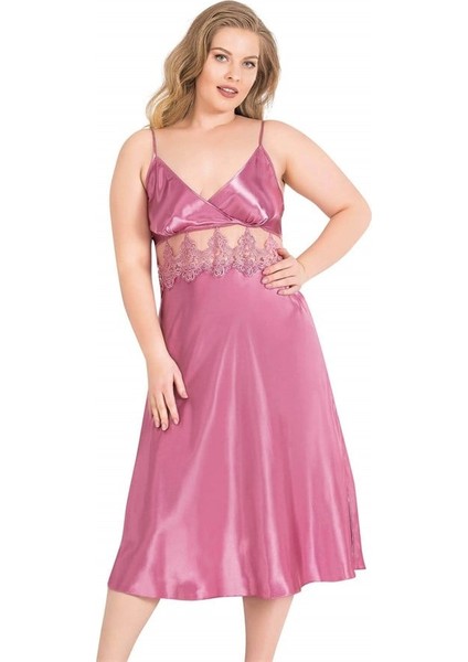 Arias Closet Büyük Beden Gül Kurusu Uzun Ikili Saten Sabahlık Gecelik Takımı fiyatları