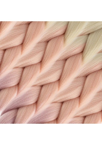 Afrika Örgülük Ombreli Sentetik Saç 100 Gr. - Platin / Soft Turuncu / Soft Lila fiyatları