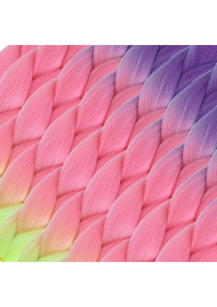 Afrika Örgülük Ombreli Sentetik Saç 100 Gr. - Mor / Açık Pembe / Neon Sarı fiyatları