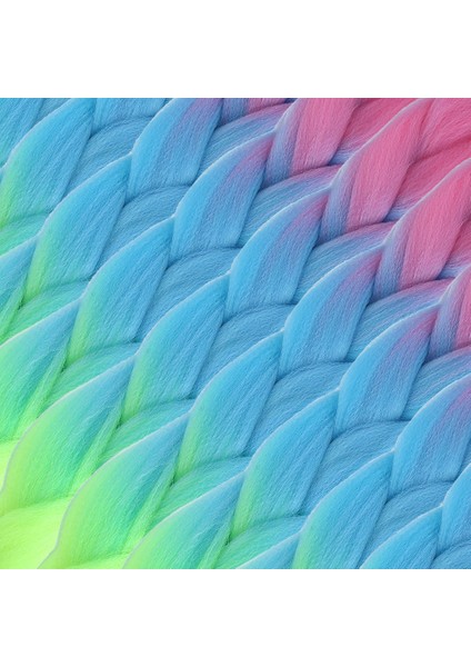 Afrika Örgülük Ombreli Sentetik Saç 100 Gr. - Pembe / Açık Mavi / Neon Sarı fiyatları