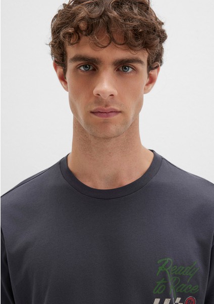 Baskılı Antrasit Tişört 0613031-80106