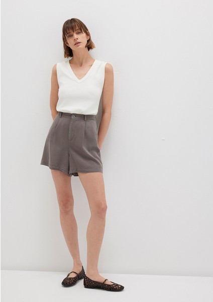Tencel TM Liyosel Gri Şort 1410195-70133