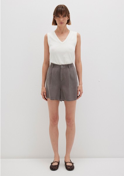 Tencel TM Liyosel Gri Şort 1410195-70133