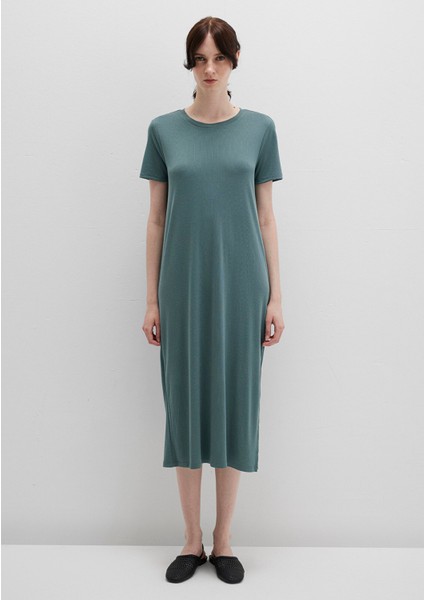 Tencel TM Modal Yeşil Midi Elbise 1310777-71917