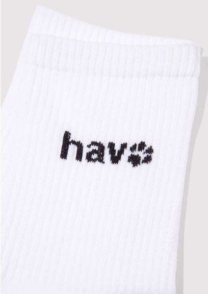Hav Baskılı Beyaz Soket Çorap 1913653-620