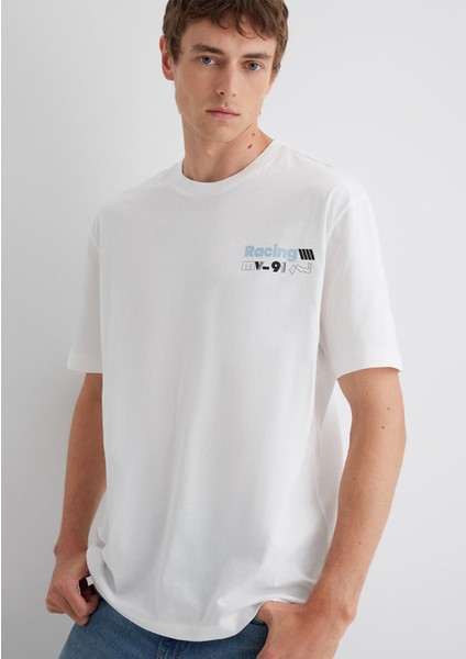 Baskılı Ekru Tişört 0613033-70057