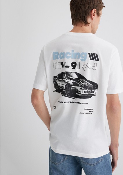 Baskılı Ekru Tişört 0613033-70057