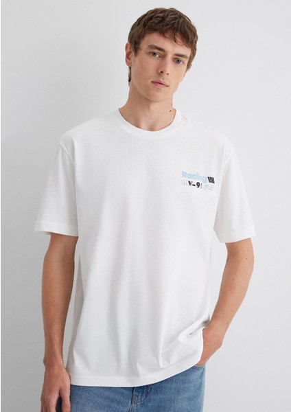 Baskılı Ekru Tişört 0613033-70057