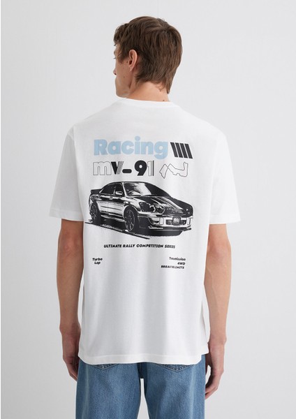 Baskılı Ekru Tişört 0613033-70057