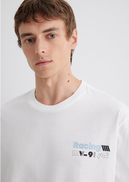 Baskılı Ekru Tişört 0613033-70057