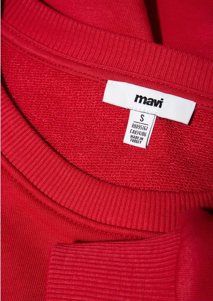 Mavi Logo Baskılı Kırmızı Sweatshirt 1S10381-80638