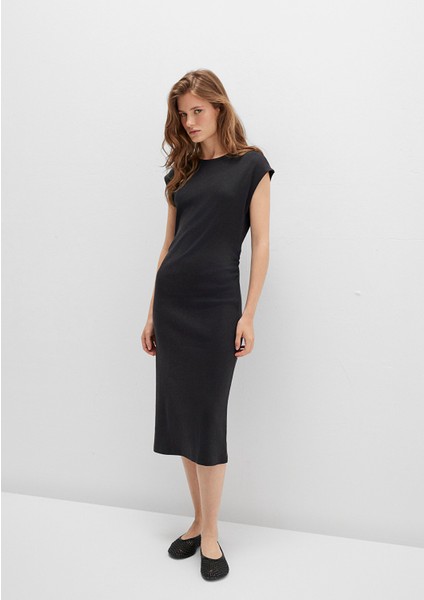 Siyah Midi Elbise 1310776-900
