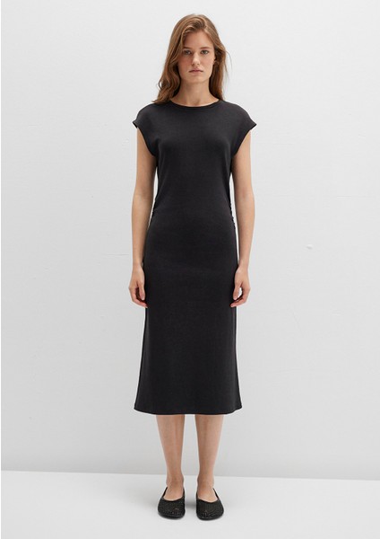 Siyah Midi Elbise 1310776-900