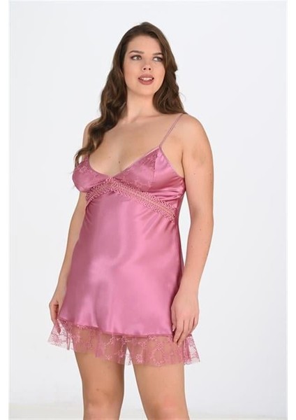 Arias Closet Büyük Beden Gülkurusu Gecelik