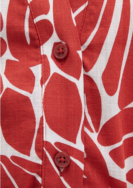 Baskılı Kırmızı Uzun Elbise 1310766-91314