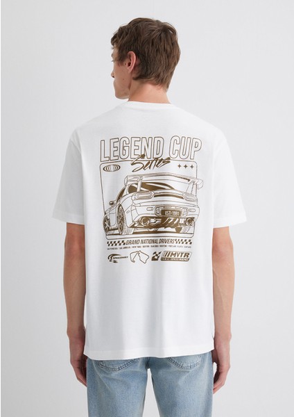 Baskılı Beyaz Tişört 0613032-70057