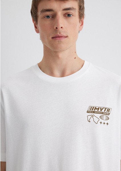 Baskılı Beyaz Tişört 0613032-70057