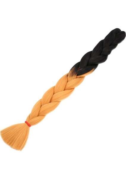 Afrika Örgülük Sentetik Ombreli Saç 100 Gr. - Siyah / Hardal Sarı