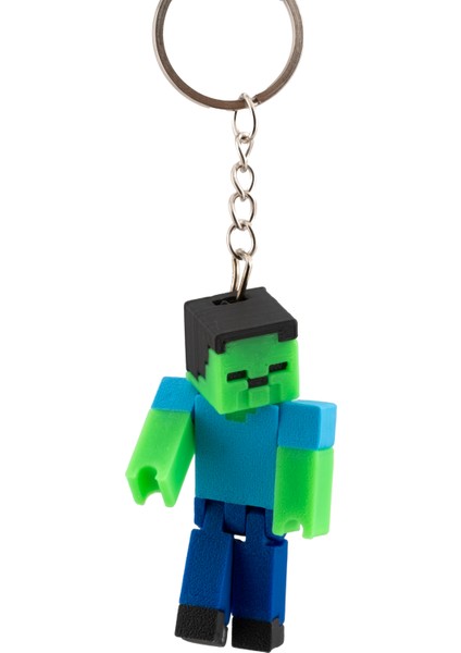 Flexilabcreative Minecraft Zombi Figürlü Pla Anahtarlık – 3D Baskı Oyuncak ve Koleksiyon Aksesuarı