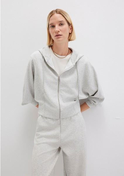 Fermuarlı Gri Sweatshirt 1S10440-87033