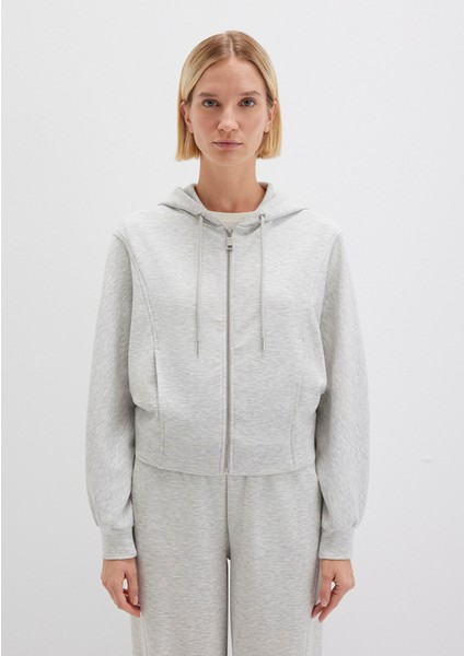 Fermuarlı Gri Sweatshirt 1S10440-87033