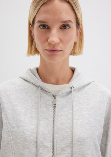 Fermuarlı Gri Sweatshirt 1S10440-87033