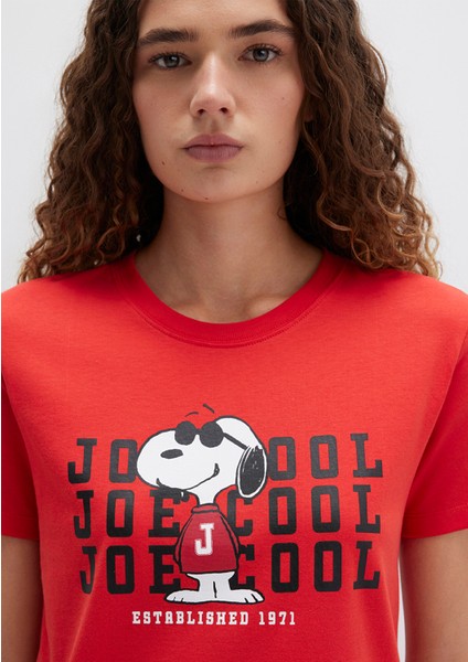 Snoopy Baskılı Kırmızı Tişört 1613670-83870