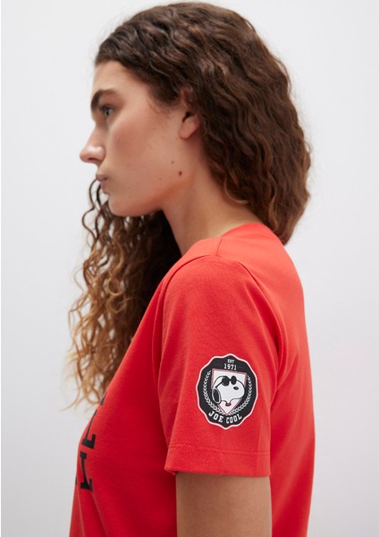 Snoopy Baskılı Kırmızı Tişört 1613670-83870