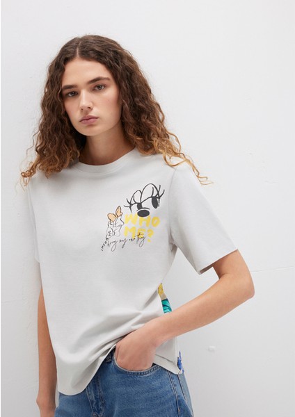 Mickey Mouse Baskılı Gri Tişört 1613673-70077