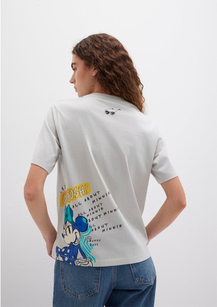 Mickey Mouse Baskılı Gri Tişört 1613673-70077