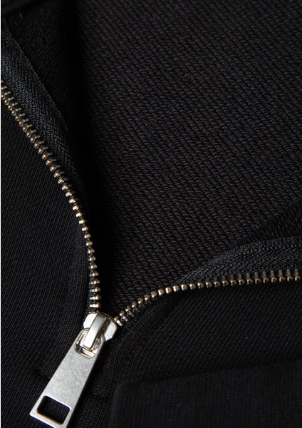 Yarı Fermuarlı Siyah Sweatshirt 1S10391-900