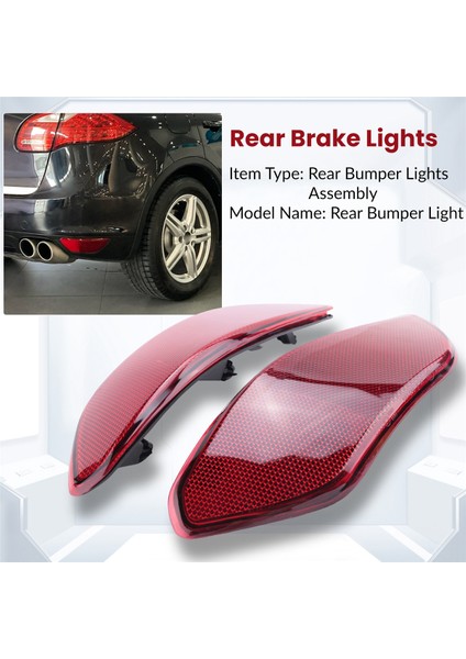Araba Kırmızı Arka Tampon Arka Tampon Lambası Reflektörü Için Porsche Cayenne 2011-2014 95863110500 95863110600 (Yurt Dışından) indirimleri