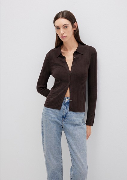 Yün Karışımlı Kahverengi Triko Polo 1710838-90704